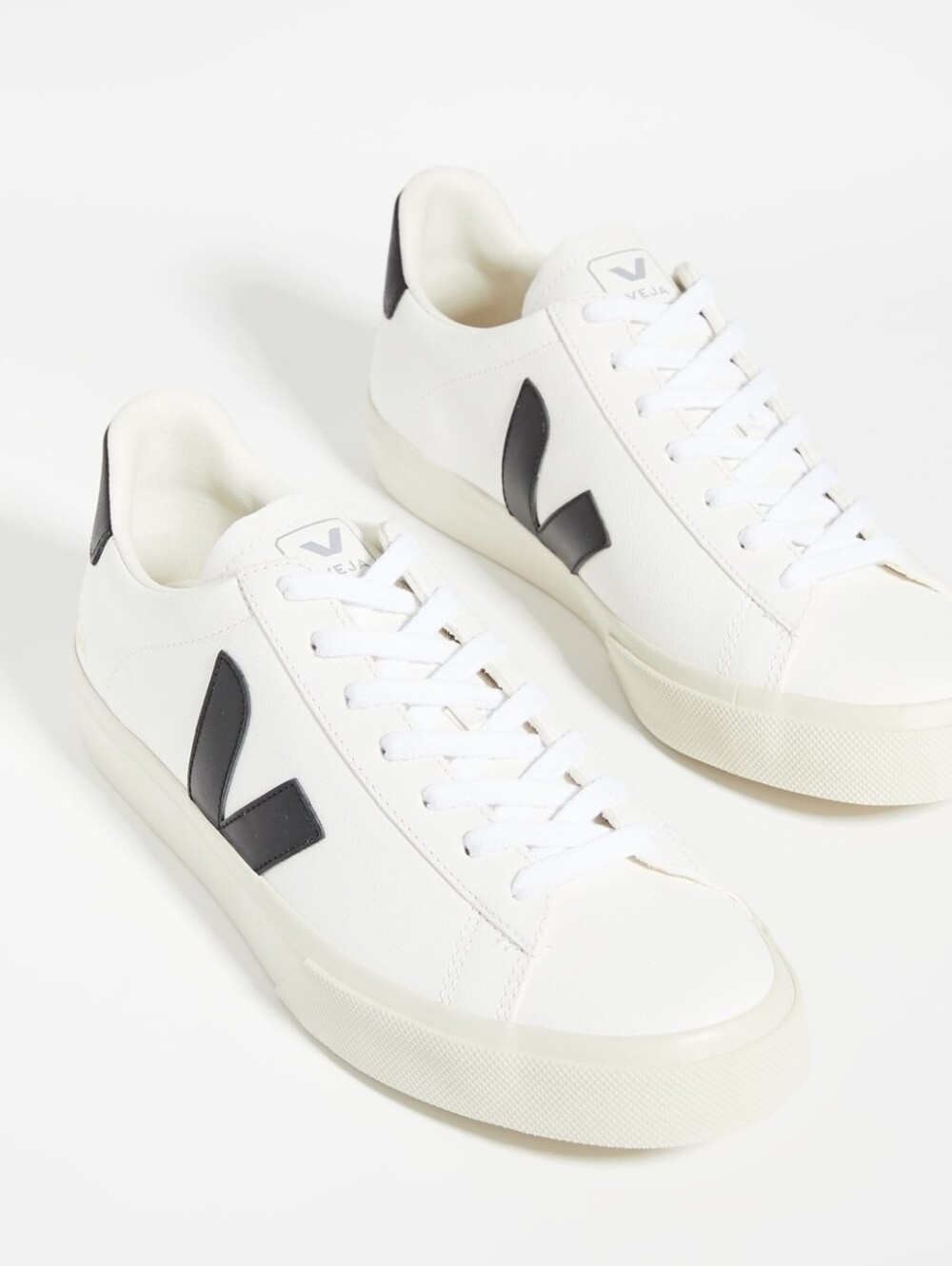 NEW VEJA White Black Campo Leather Sneakers